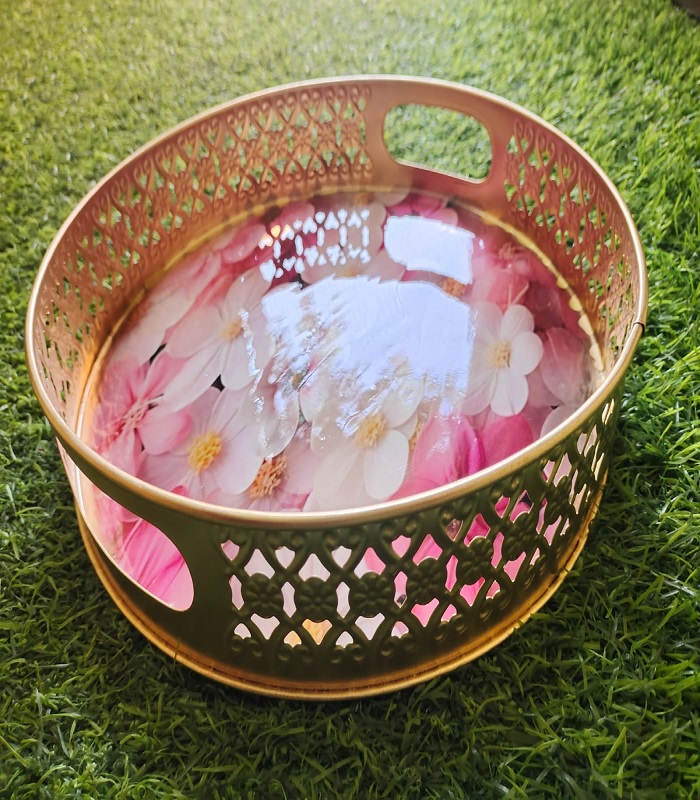 Floral Art Round Tray