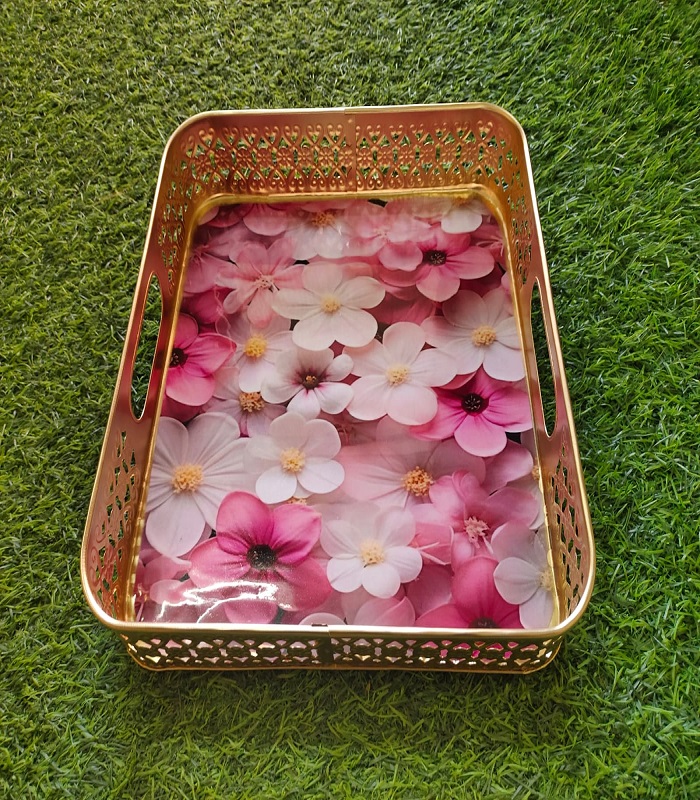Floral Art Square Tray 