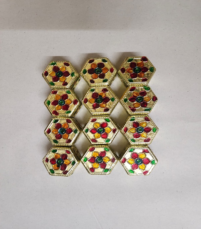 Hexagon shaped plastic gift box - set of 12 pcs 