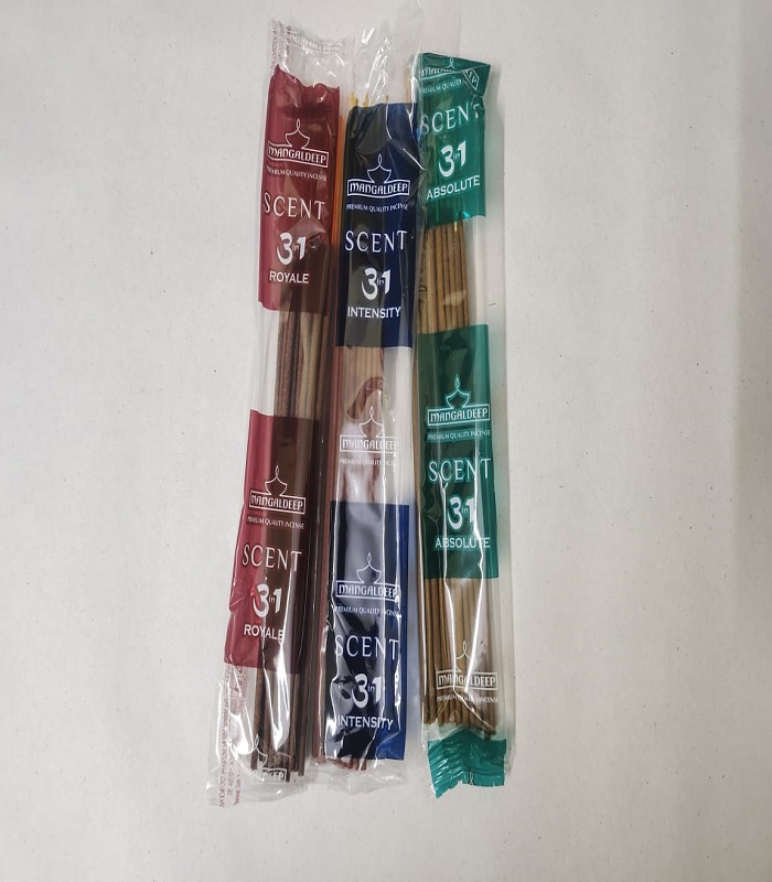 Mangaldeep Scented Incense Sticks - 3 in 1