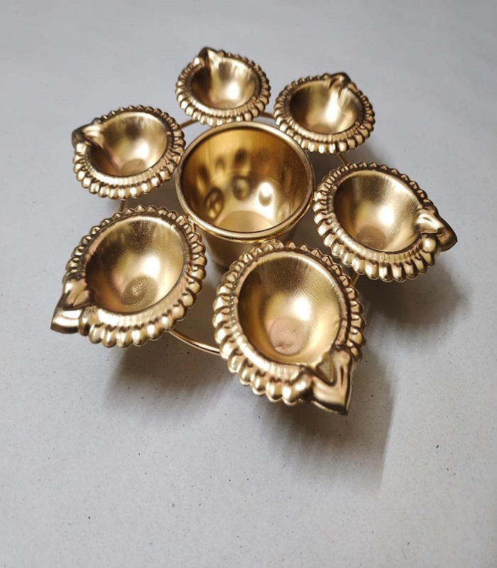 Metal diya - gold coated
